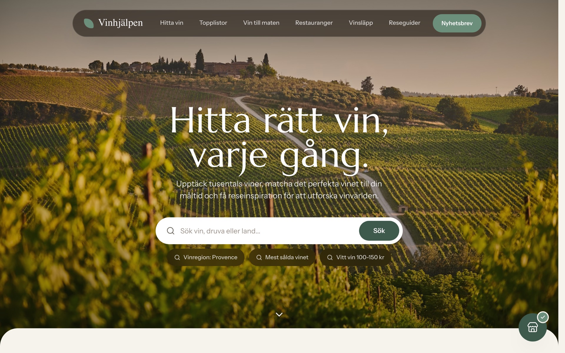 Vinhjälpens startsida